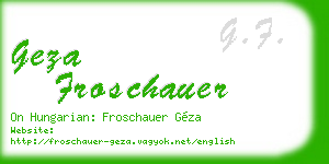 geza froschauer business card